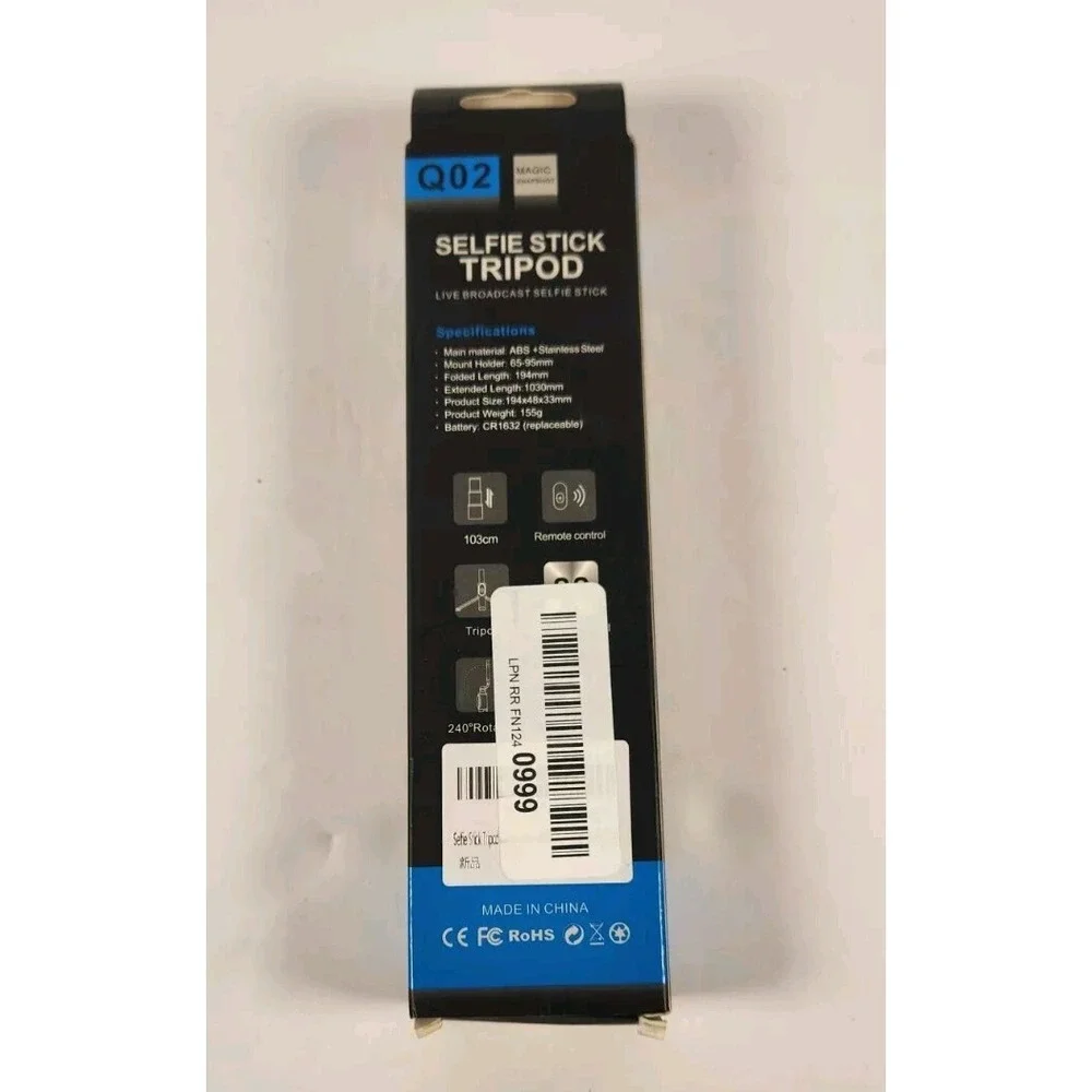Q02 Black Retractable 360 Rotating Tripod‎ Selfie Stick (4A2)